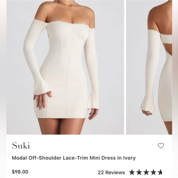 Oh Polly Suki Lace Trim Off-Shoulder Pastel Mini Dress - Whimsical Cottagecore - Picture 9 of 10